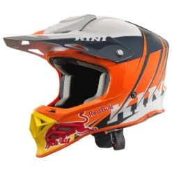 KINI Red Bull Motocross Helm Competition V2.1, Orange Weiß Anthrazit