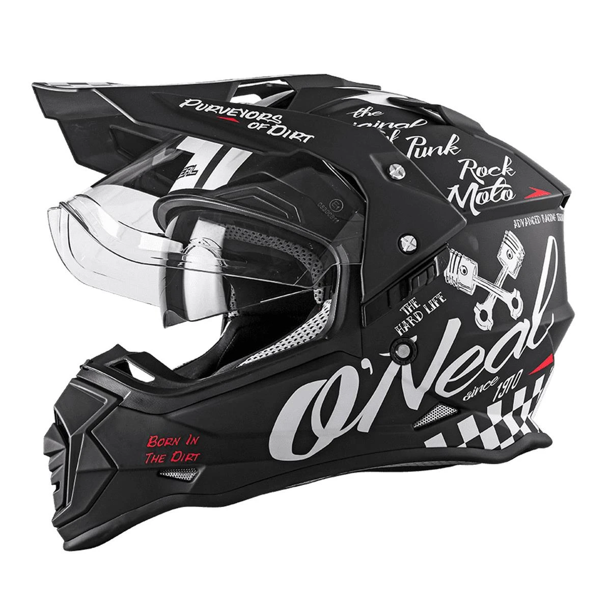 O'NEAL Enduro Helm Sierra Torment V.22, Schwarz Weiß 2 O'NEAL Enduro Helm Sierra Torment V.22, Schwarz Weiß – Bild 2