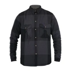 JOHN DOE Motorradhemd Motoshirt Big Block - Grau & Schwarz