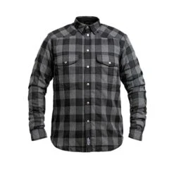 JOHN DOE Motorradhemd Motoshirt - Grau & Schwarz