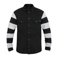 JOHN DOE Motorradhemd Motoshirt Prison - Schwarz & Weiß