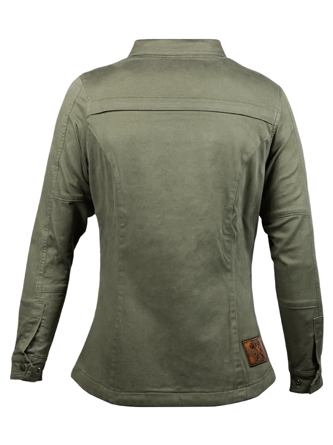 JOHN DOE Damen Motorradhemd Motoshirt - Oliv 3 JOHN DOE Damen Motorradhemd Motoshirt - Oliv – Bild 3