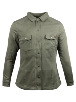 JOHN DOE Damen Motorradhemd Motoshirt - Oliv